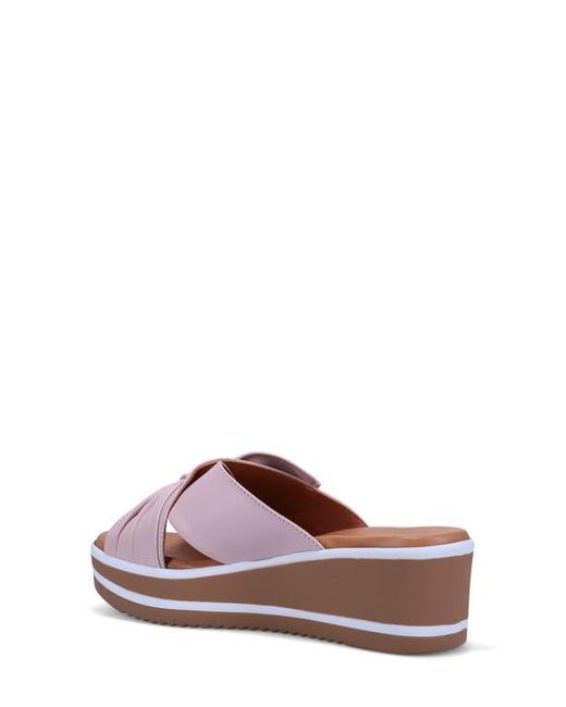 Ron White Pink Patrika Platform Wedge Slide Sandal