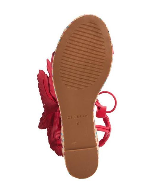 Cecelia New York Red Lily Platform Wedge Sandal