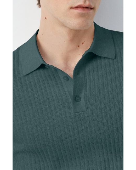 Mango Green Rib Polo for men