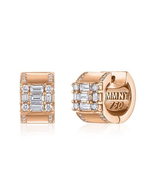 Mindi Mond Multicolor Clarity Diamond Huggie Hoop Earrings