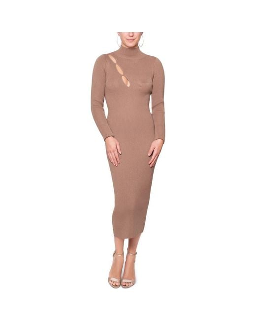 Rachel Roy Multicolor Clarke Mock Neck Sweater Midi Dress