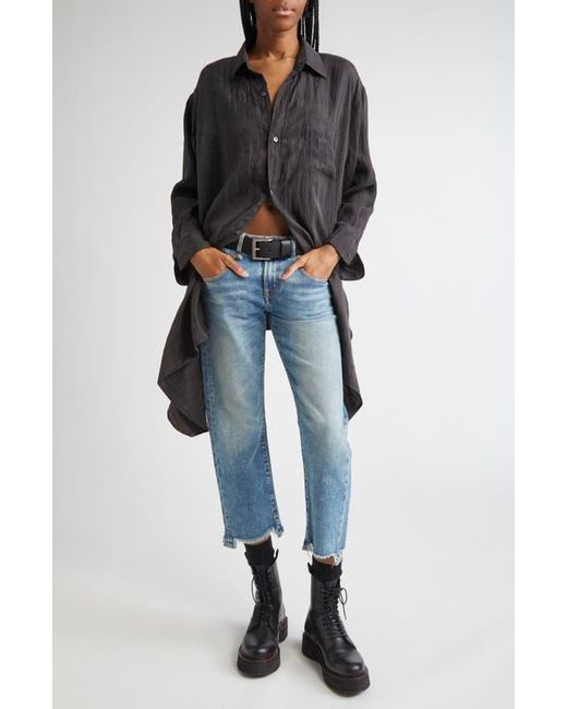 R13 Black Draped Front Button-Up Shirt