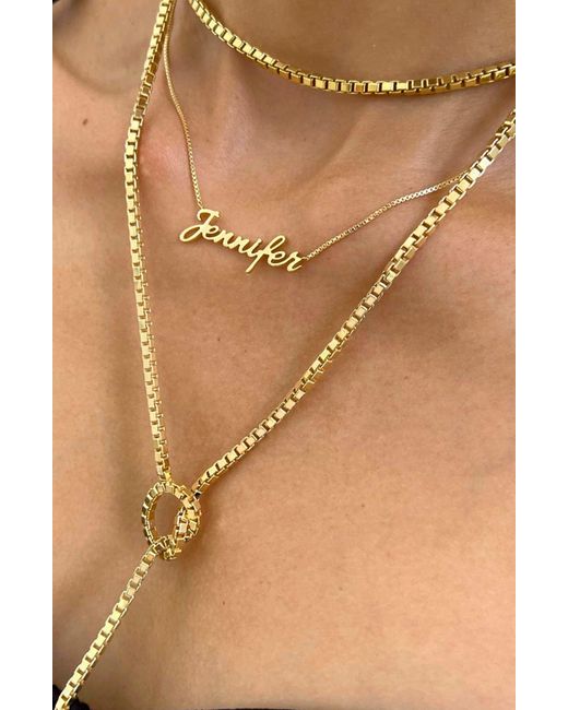 Jennifer Zeuner White Rima Box Chain Lariat Necklace