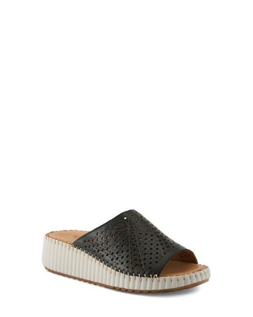 Spring Step Black Rhydian Wedge Sandal