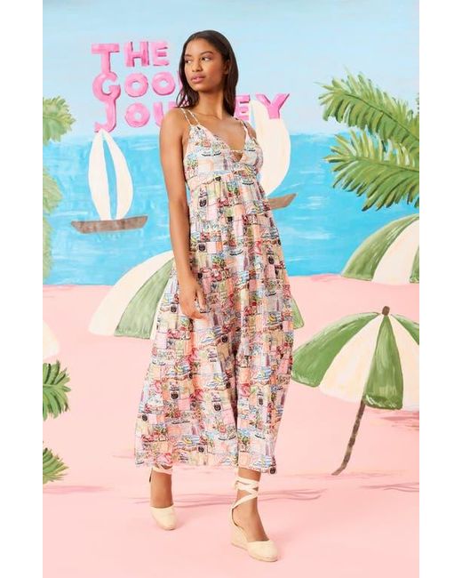 The Good Journey Multicolor Double Strap Maxi Sundress