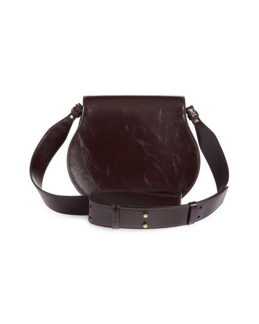 Chloé Brown Medium Marcie Shiny Leather Crossbody Bag