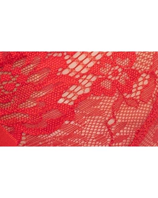 Oh La La Cheri Hailey Lace Underwire Bra & Thong Set in Red