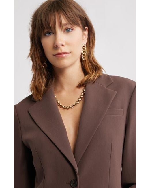 Open Edit Metallic Round Link Drop Earrings
