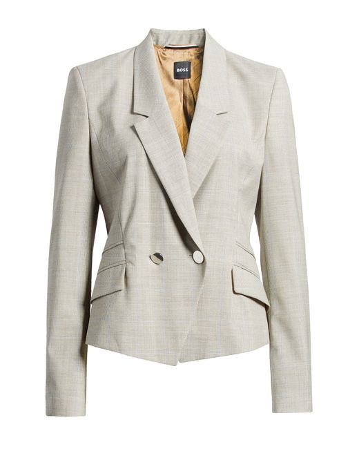 Boss Natural Jarinary Double Breasted Virgin Wool Blazer