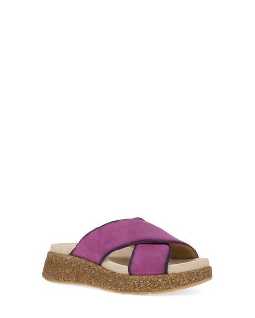 Dansko Purple Bridget Platform Wedge Slide Sandal