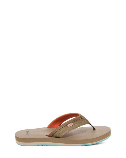 Sanuk Brown Ziggy Water Friendly Flip Flop for men