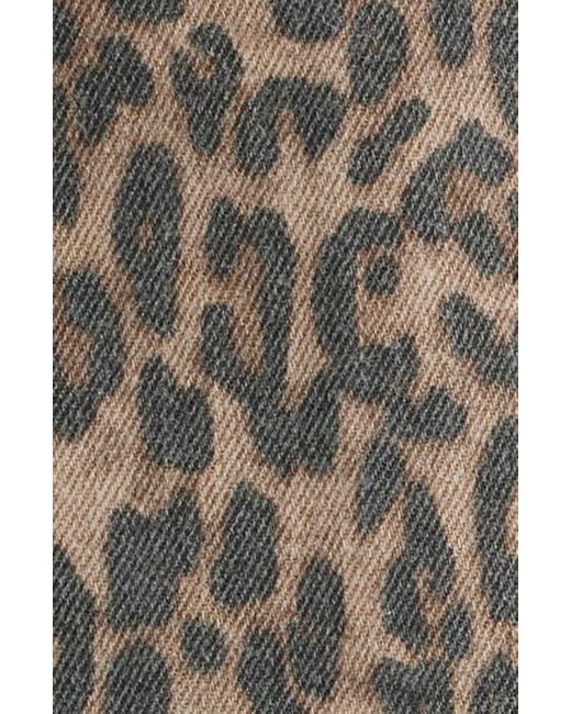 Hidden Jeans Green Cheetah Print Baggy Overalls