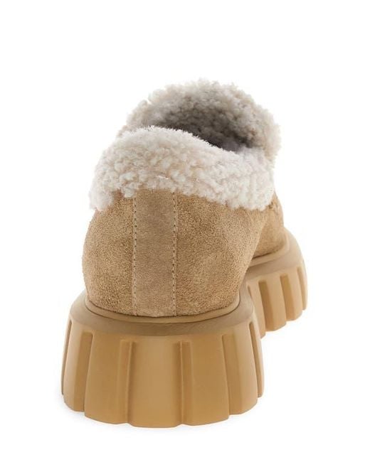 Voile Blanche Brown Grenelle Genuine Shearling Platform Loafer