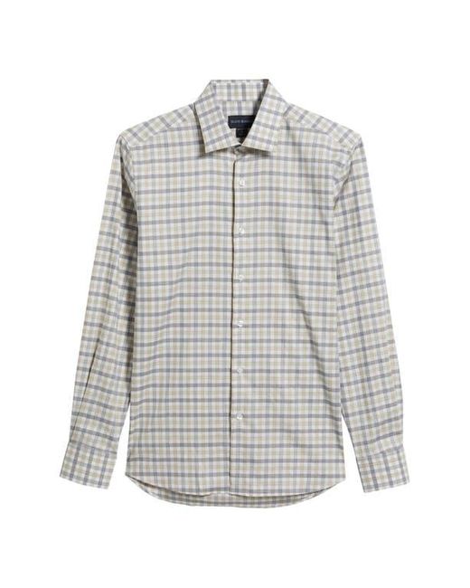 Scott Barber White Regular Fit Check Mélange Cotton Gingham Button-Up Shirt for men