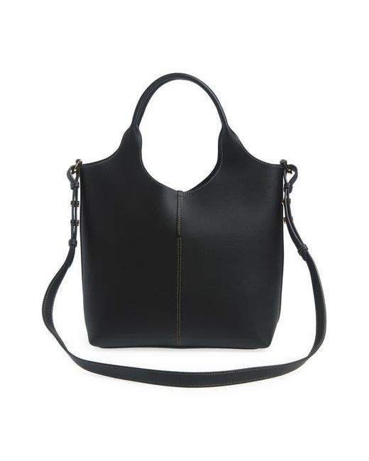 Tod's Black Small Ebr Top Handle Leather Tote