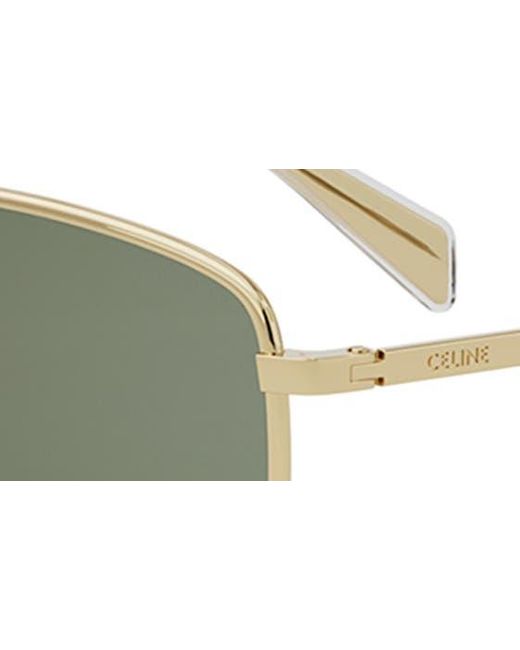 Céline Green Triomphe 60mm Rectangular Sunglasses