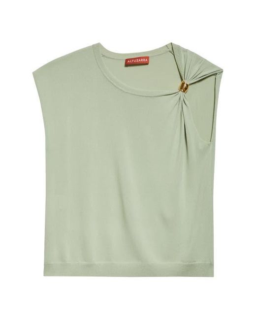 Altuzarra Green Rinaldi Asymmetric Cap Sleeve Sweater