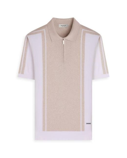 Bugatchi Multicolor Quarter Zip Polo Sweater for men