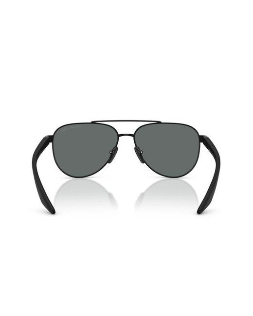 Prada Linea Rossa Gray 58Mm Polarized Pilot Sunglasses for men