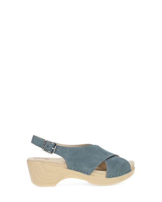 Dansko Blue Sloane Slingback Platform Sandal
