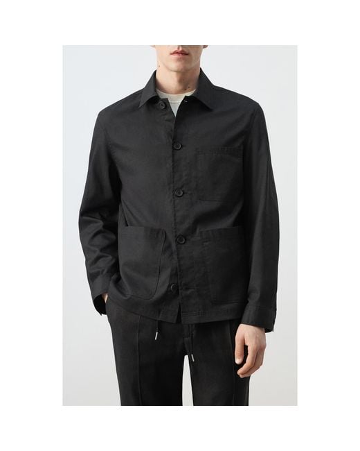 Mango Black Patch Pocket Jacket for men