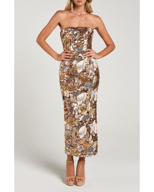 HELSI Leslie Pattern Sequin Strapless Gown | Lyst