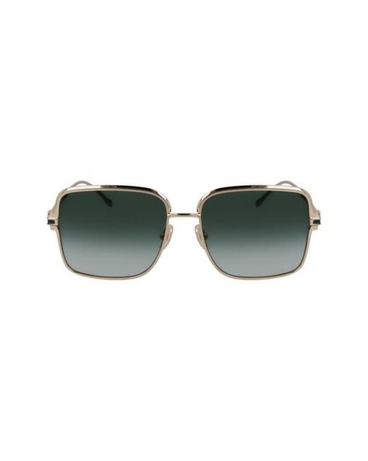 Ferragamo Green Gancini 57Mm Modified Rectangular Sunglasses