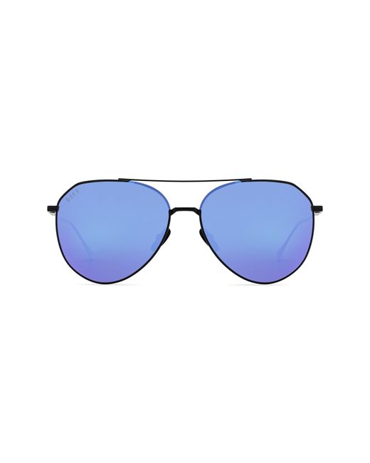 DIFF Blue Dash 61mm Polarized Aviator Sunglasses