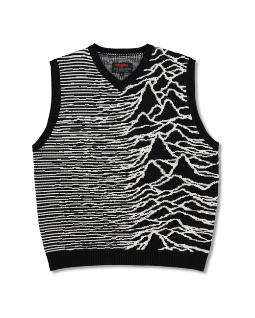 Pleasures Black X Joy Division Interzone Sweater Vest for men
