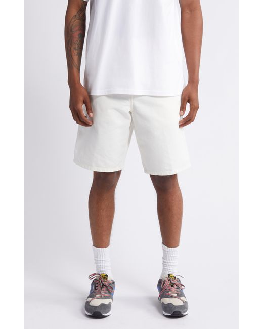 Carhartt White Organic Cotton Canvas Carpenter Shorts for men