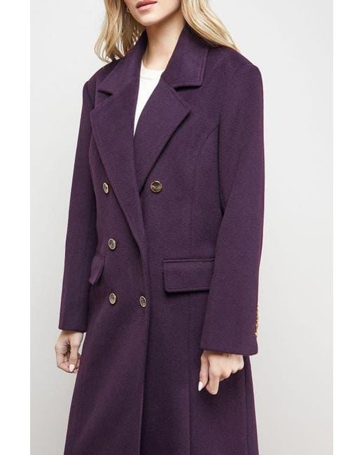 Oasis Purple Maxi Tailored Coat