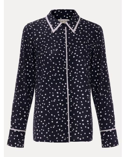 Phase Eight Blue Rita Printed Collared Button-Up Shirt
