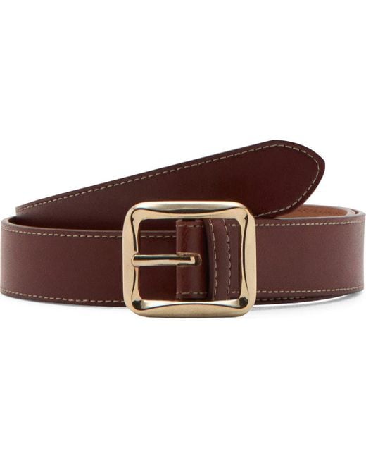 Mango Brown Square Buckle Belt