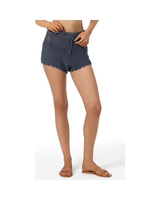 O'neill Sportswear Blue Consuelo Open Stitch Cover-Up Shorts
