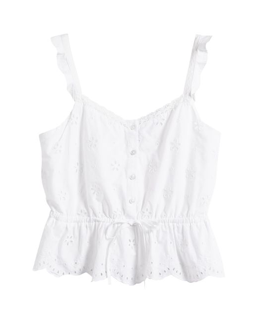 PAIGE White Eyelet Button-up Crop Camisole