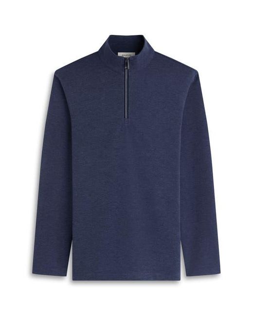 Bugatchi Blue Soft Touch Quarter Zip Pullover for men