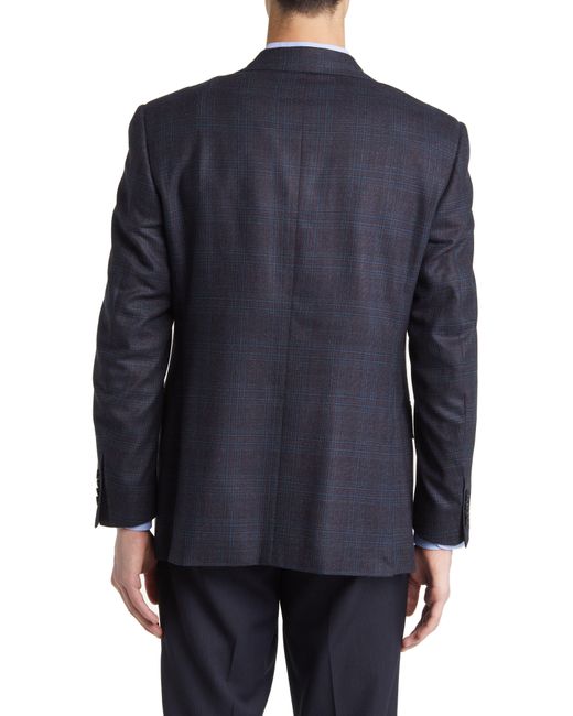 Canali Blue Siena Regular Fit Plaid Silk & Wool Sport Coat for men