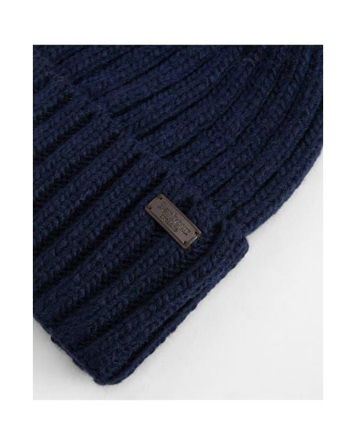 Barbour Blue Kelson Pompom Beanie for men