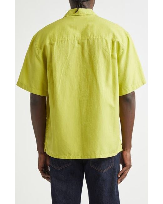 The Elder Statesman Green Silk & Cotton Jacquard Camp Shirt for men