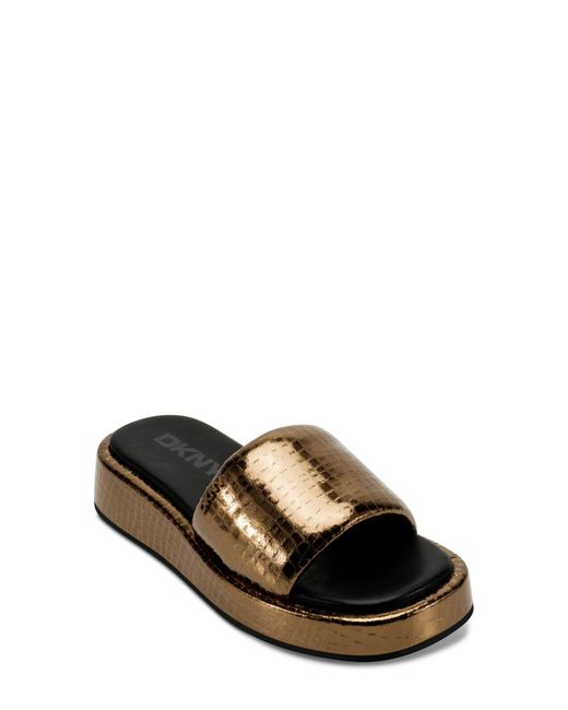 DKNY Black Lachine Platform Slide Sandal