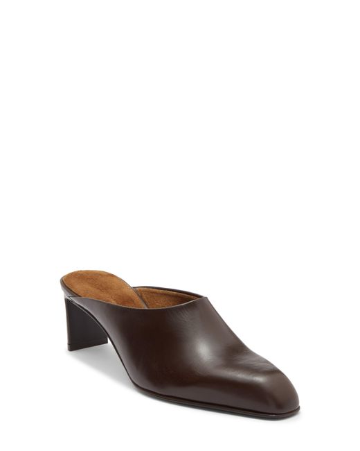 Khaite Brown Colt Square Toe Mule