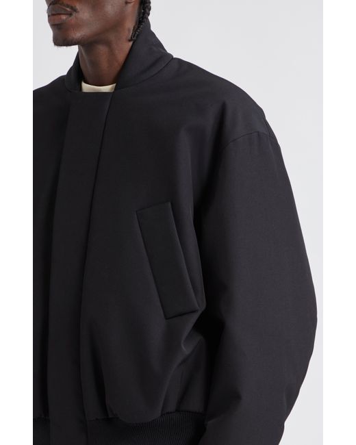 Fear Of God Black Virgin Wool & Cotton Twill Bomber Jacket for men