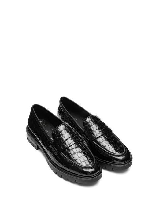 Ara Black Crescent Lug Penny Loafer