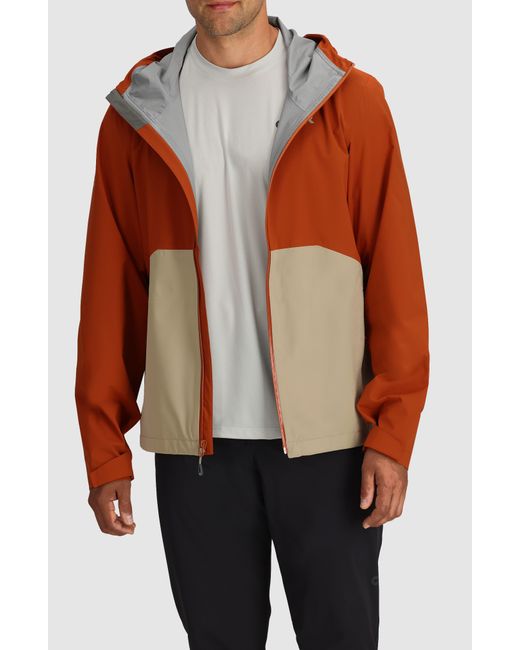 Outdoor Research Brown Stratoburst Packable Rain Jacket for men