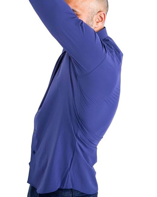 Maceoo Blue Einstein Stretchcore Performance Button-Up Shirt for men
