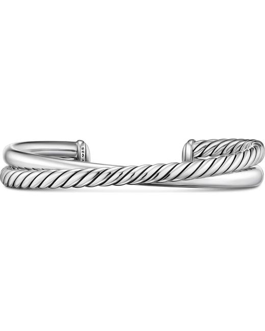 David Yurman Metallic Crossover Two Row Cuff Bracelet