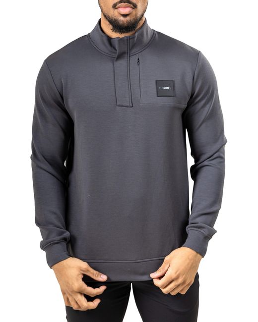 Maceoo Gray Marthyr Quarter Zip Pullover for men