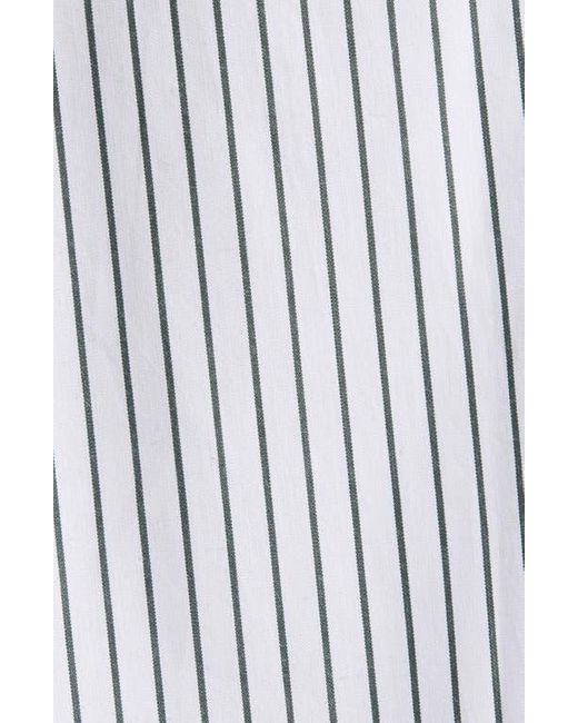Sporty & Rich Gray Src Stripe Oversize Cotton Poplin Button-Up Shirt