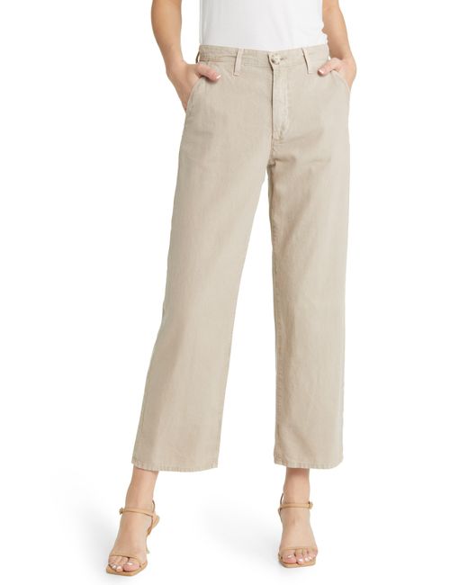 AG Jeans The Caden Ankle Straight Leg Linen & Cotton Twill Pants in ...