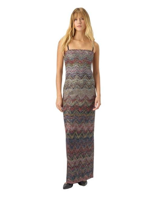 Missoni Women's Brown Bustier Long Dress With Zigzag Pattern